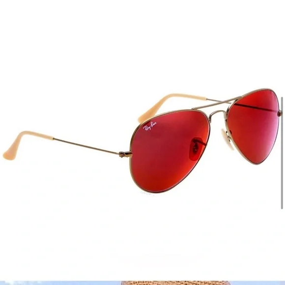 NEW Red Mirrored Ray Ban Aviator Sunlgasses